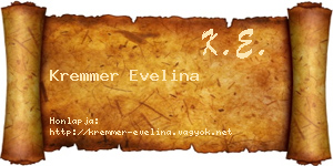 Kremmer Evelina névjegykártya